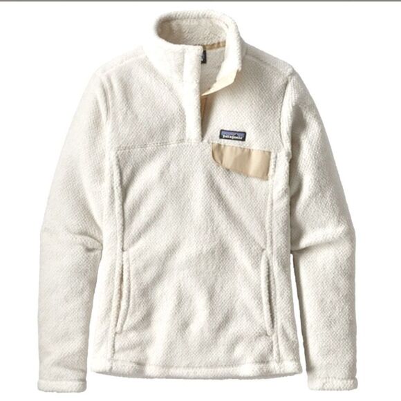 Patagonia Tops - Patagonia RE-TOOL White Cream Quarter Snap Fleece Polartec Performance Pullover